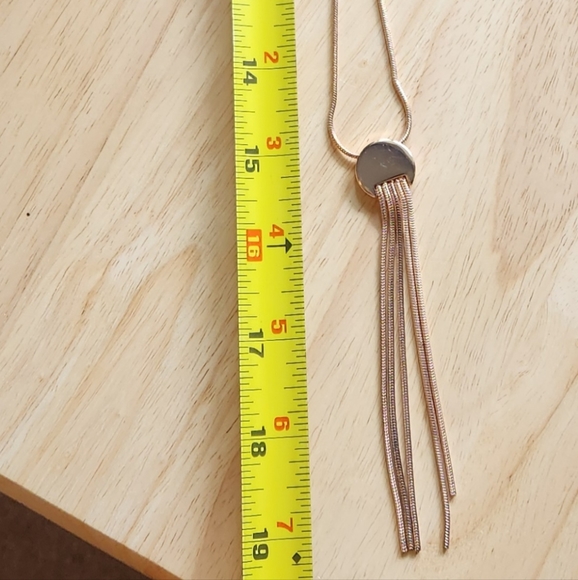 Charming Charlie rose gold necklace approx 19 inches from clasp to bottom - Picture 5 of 5